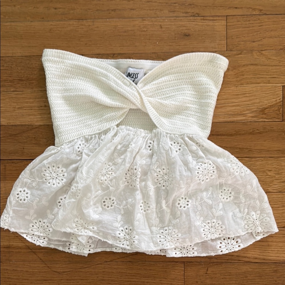 Princess Polly White Lace Tube Top